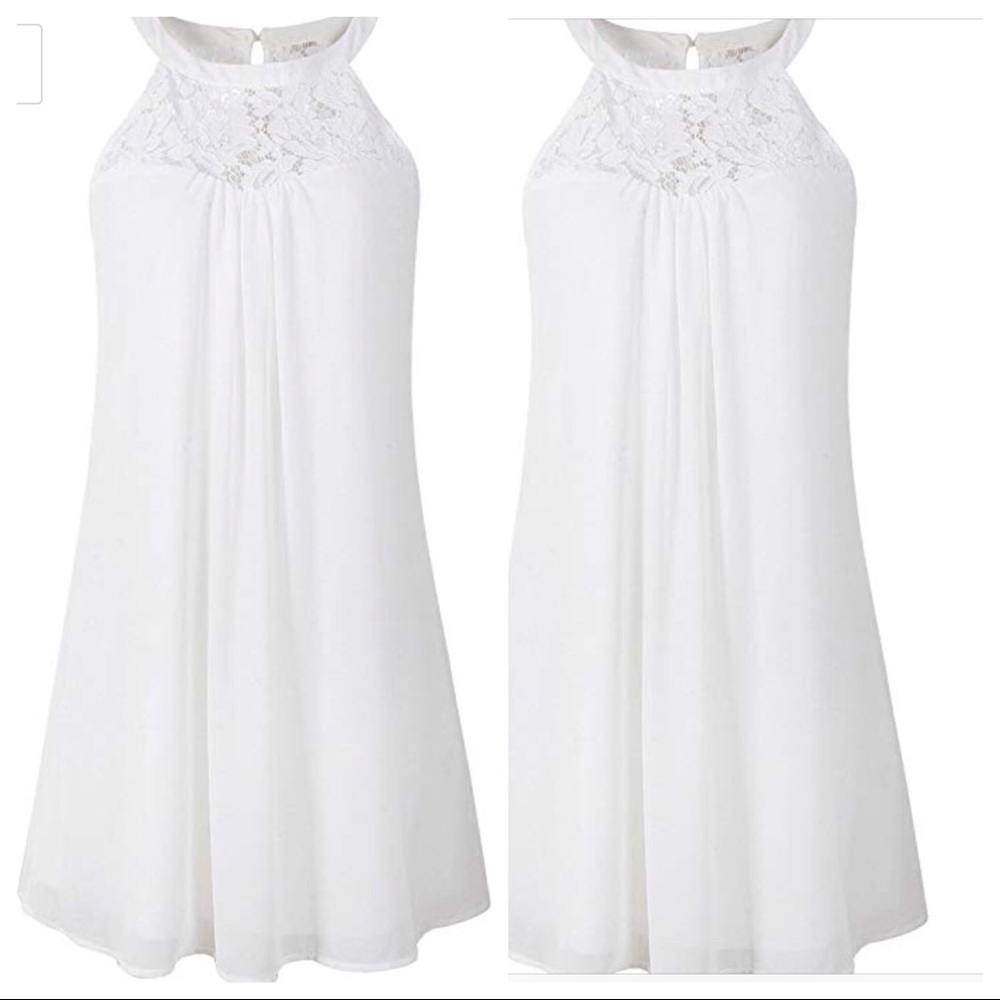 Women's Lace Loose Casual Chiffon Dress Large